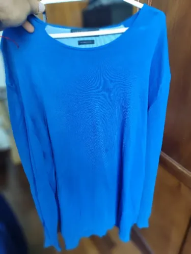 Suéter Zara Man Básica Importado azul  Tam Xg