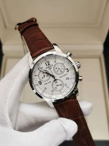 Relogio Tissot - Prc200 - Couro Marrom - 42mm - Cronógrafo - Prem AAA+