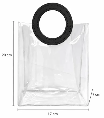  Sacolas Transparente Alça Couro Presente Lembrancinha