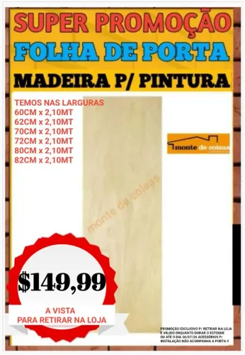 PORTA DE MADEIRA ( só a porta ) PROMOÇÃO