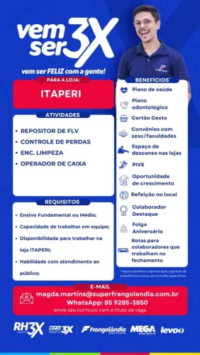 VAGAS: LOJA ITAPERI
