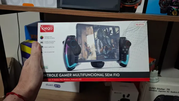 Controle Joystick sem fio ÍPEGA pg-9777s RGB Bluetooth preto
