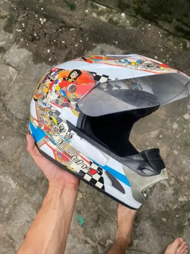 Capacete Pro Tork Th1 Vision Cartoon Race Branco