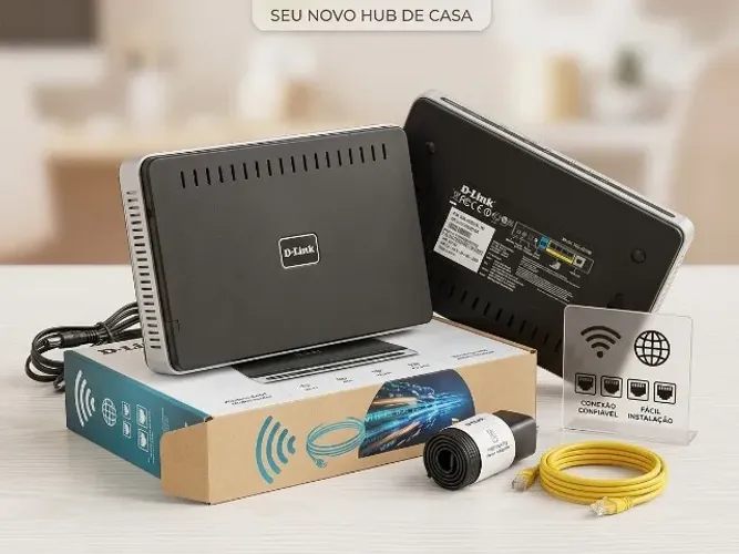 Modem e Roteador Wi-Fi D-Link DSL-2640B com 4 Portas LAN