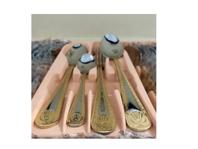 Faqueiro 84 Peças Banhado a Ouro 24k
