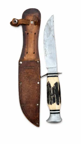 Faca Antiga Randall Made com Bainha Original em Couro - Peça de Coleção