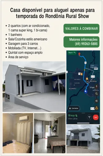 Casa pra alugar- Temporada Rondonia Rural Show