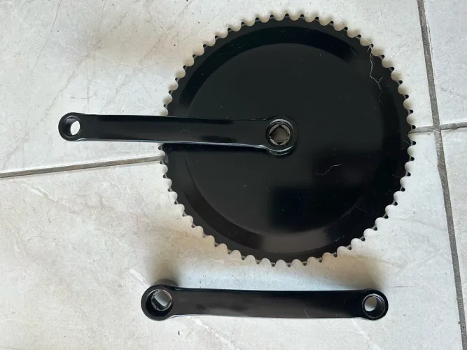 Pedivela single 52D 165mm full black em aço