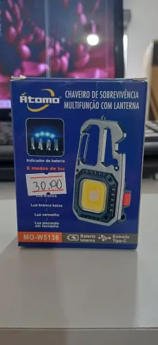 Chaveiro de Sobrevivência Multifunções  com Lanterna