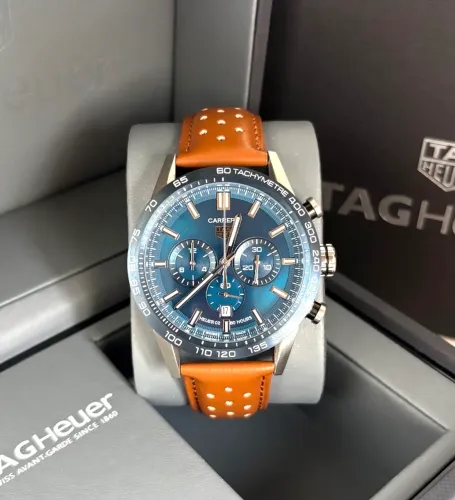 Relogio Premium Tag Couro - Azul - 43mm - Safira 