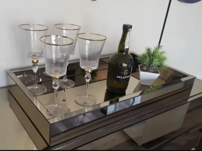 Bandeja Espelhada Bronze Pronta Entrega