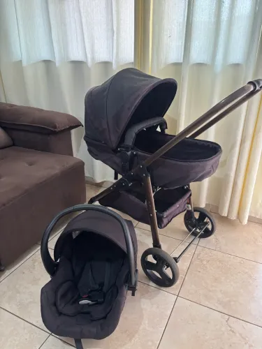 Kit carrinho e bebê conforto galzerano