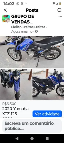 moto Yamaha 150 Cross azul 2020