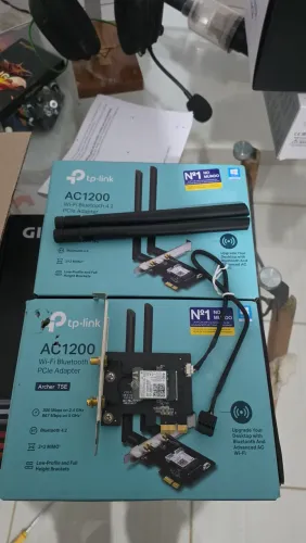 Placa Wi-Fi TP-Link Archer T5E AC1200 PCIe + Bluetooth 4.2 Completa na Caixa