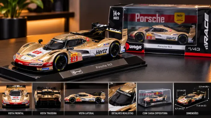Porsche 963 Hertz JOTA #12 - Miniatura Bburago 1:43