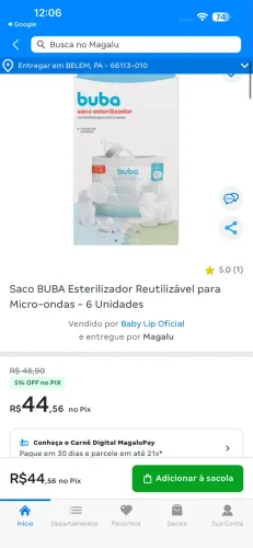 Saco esterilizador Buba