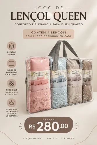 JOGO DE LENÇOL QUEEN - 5200 FIOS