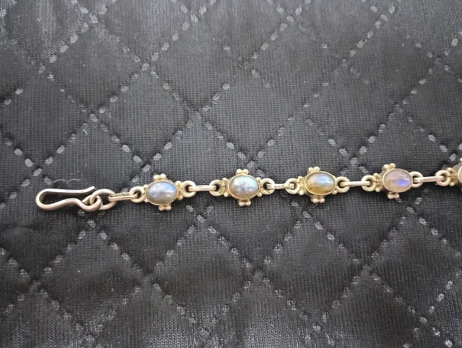 Pulseira Prata 925 pedras da lua