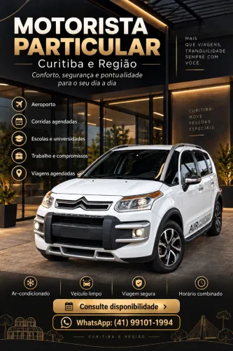 Título do anúncio Motorista Particular em Curitiba e Região | Corridas Agendadas