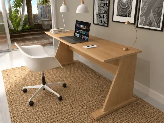 Mesa De Escritório Top Clean Titânio. L90cm x P45cm x A74cm.