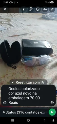 Ocúlos polarizado cor azul novo na embalagem