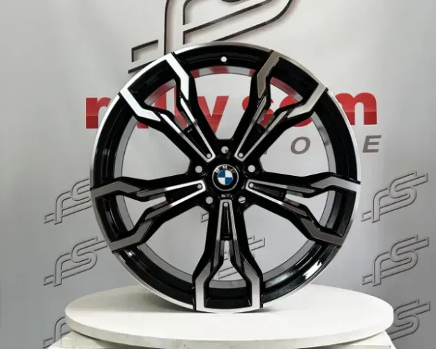 Jogo de Roda Bmw X-3 Preta Diamantada 5x120 - 20x8,5 e 20x9,5 Offset 38 e 45