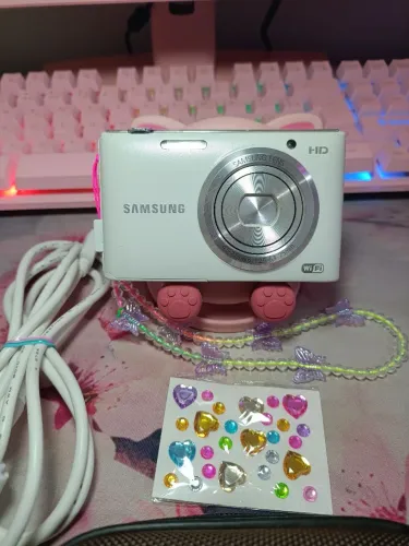 câmera digital samsung st150f branca 16 mega pixel