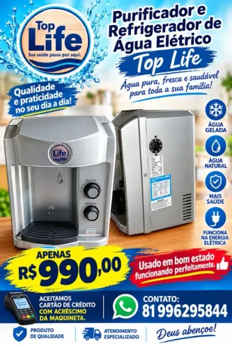 Purificador e bebedouro de água eletrico
