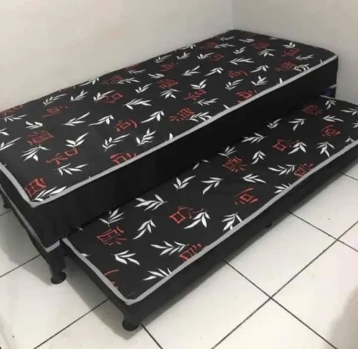 Cama box solteiro com auxiliar 5cm