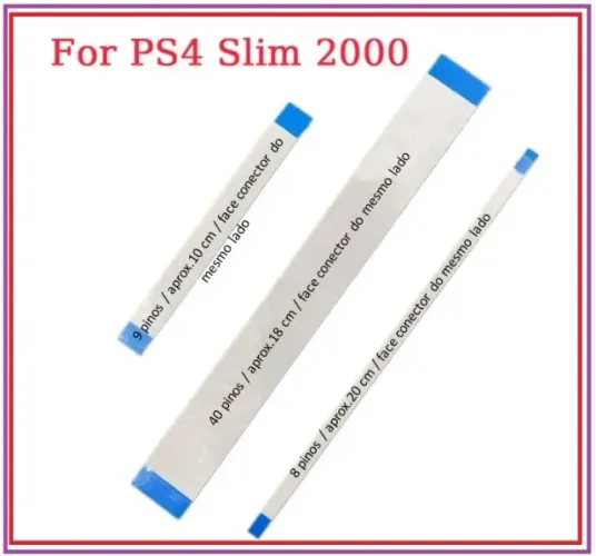 Kit Flat Cable para reposição compatível com PS4 Slim série 2000 - São 3 flats - Novos