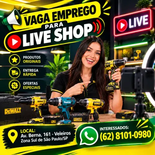 VAGA DE EMPREGO PARA VENDEDOR DE LIVE SHOP