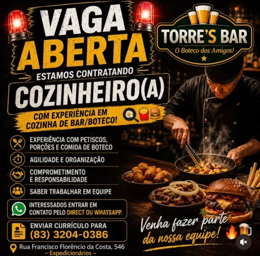 Vaga para cozinheiro
