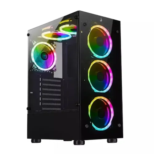Gabinete gamer Rise Mode Glass 06x Black - novo, pronta entrega