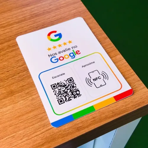 Placa de Avaliação Google por Aproximação (NFC)