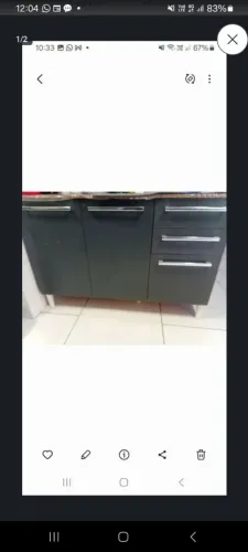 Balcão de cozinha 210,00 cinza 