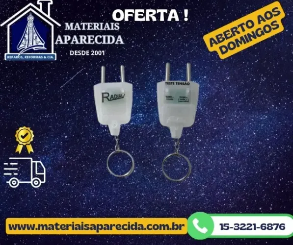 Teste Eletrico Plug Macho Chaveiro 127v 220v Radial