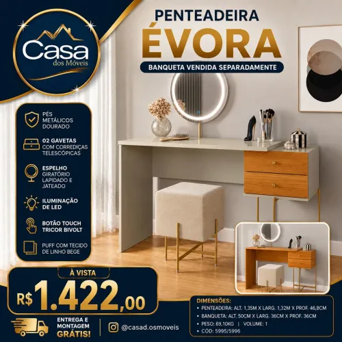 Penteadeira Évora CASADOSMOVEIS