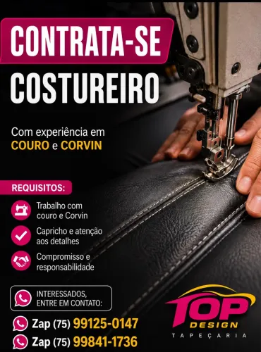 Contrata-se costureiro (a)