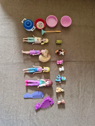 Lote polly pocket, móveis e roupinhas originais