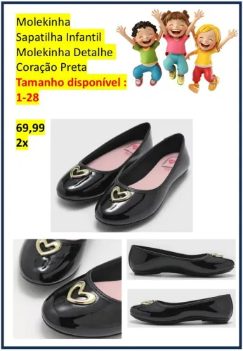 Molekinha sapatilha detalhe coração N28