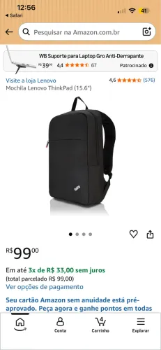 Mochila Thinkpad Lenovo NUNCA USADA
