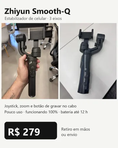 Estabilizador Gimbal Zhiyun Smooth-Q 3 Eixos para Celular