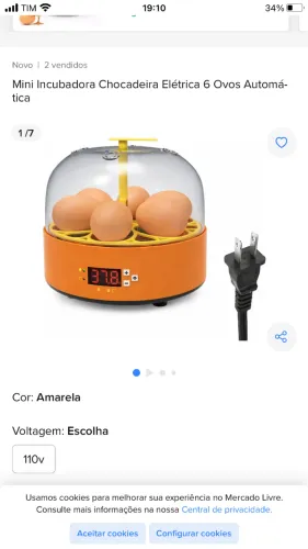 Chocadeira elétrica Mini de 6 ovos
