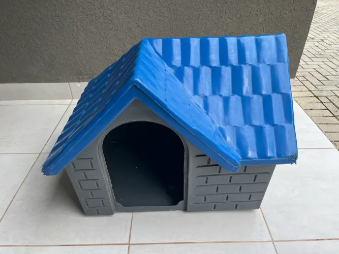 Casinha Plástica Cachorro Bangalo Cor Azul