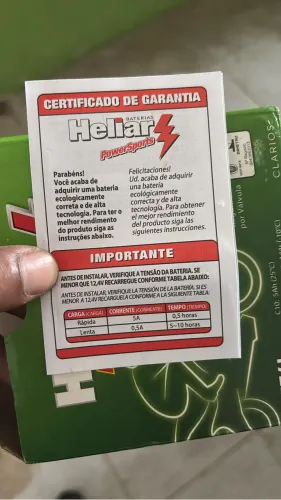Bateria moto heliar zerada lacrada 