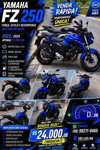 YAMAHA FZ 25 AZUL  -  VENDA   