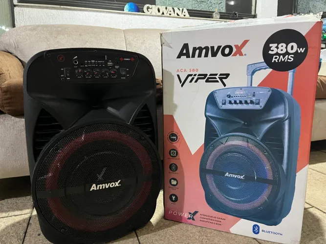 Caixa Amplificada Amvox Viper ACA 380 Bluetooth Portatil
