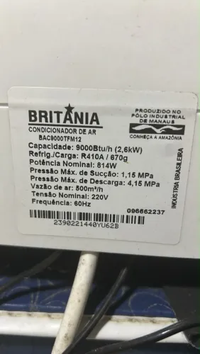 Ar condicionado 9000BTUs BRITÂNIA