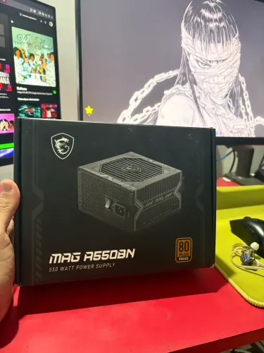 Fonte Gamer MSI MAG A550BN 550W 80 Plus Bronze ? Completa na Caixa!