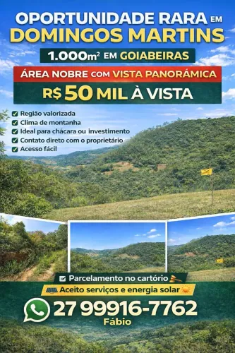 Terreno com 1.000m² localizado em Goiabeiras, região nobre e em constante valorização troc